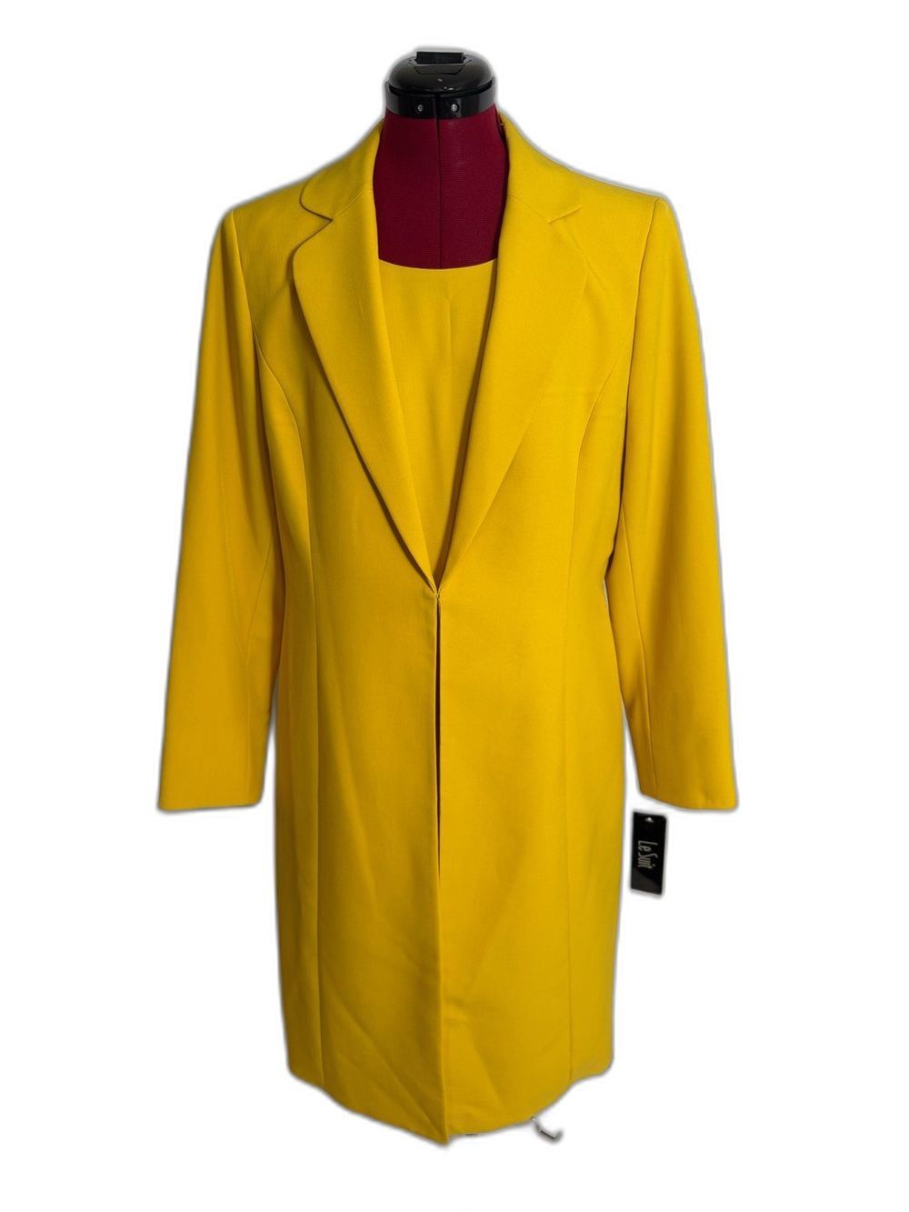 NWT Le Suit Jacket Dress Women's Size 10 Yellow 2-Piece Set Blazer & Dress